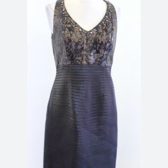 ✨ Kay Unger Black & Gold Embellished Cocktail Dress | Size 4 | NWT ✨ - Picture 2 of 9